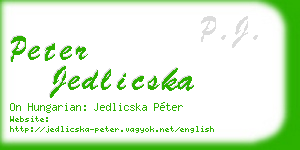 peter jedlicska business card